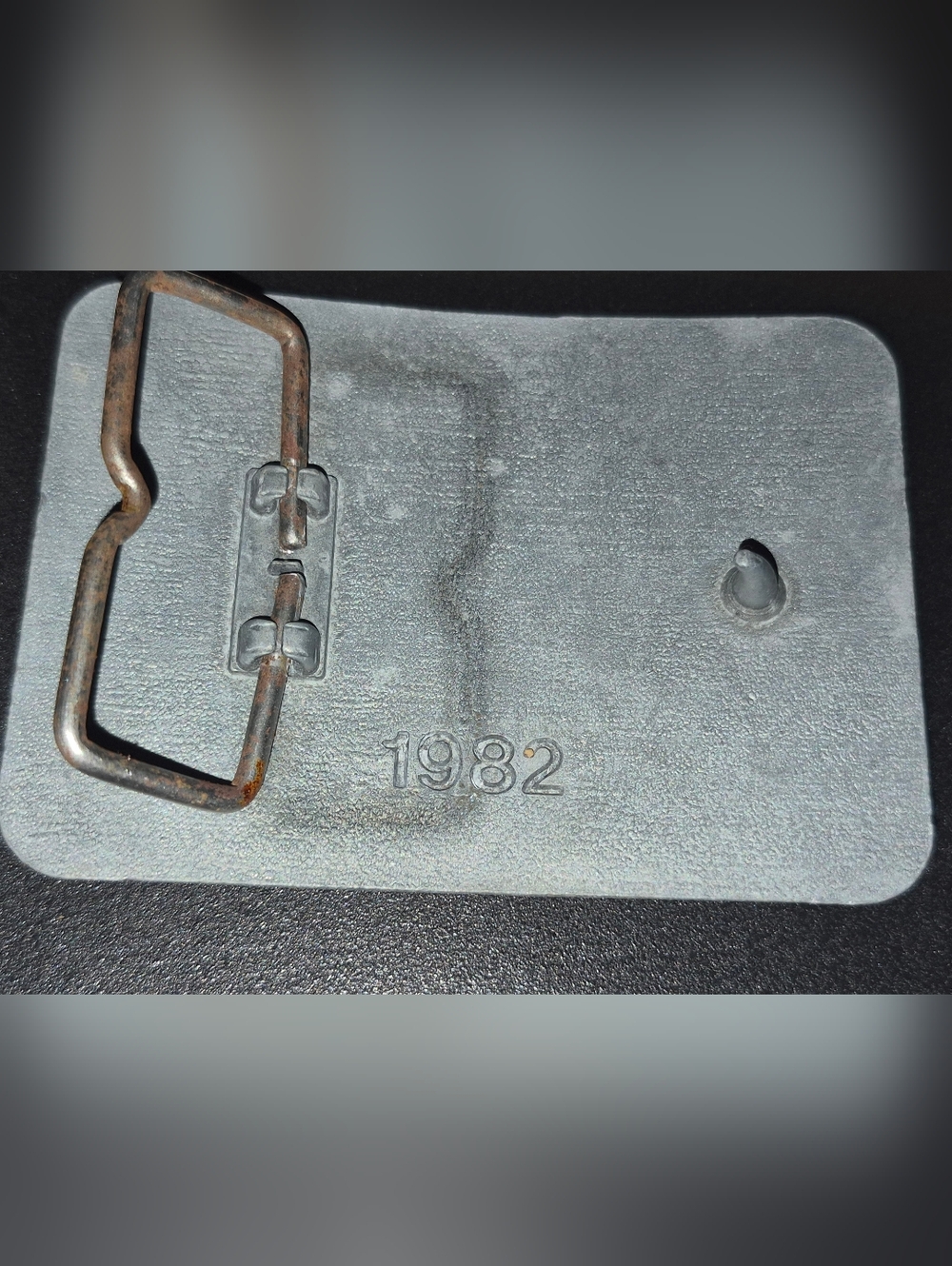 2 Vintage 1982 New Holland "Reliable American Farmer" Pewter Belt Buckles 3x2 View 5
